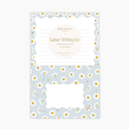 Letter Writing Set; Daisy By Botanica Paper Co. (12 Letters + 6 Envelopes)