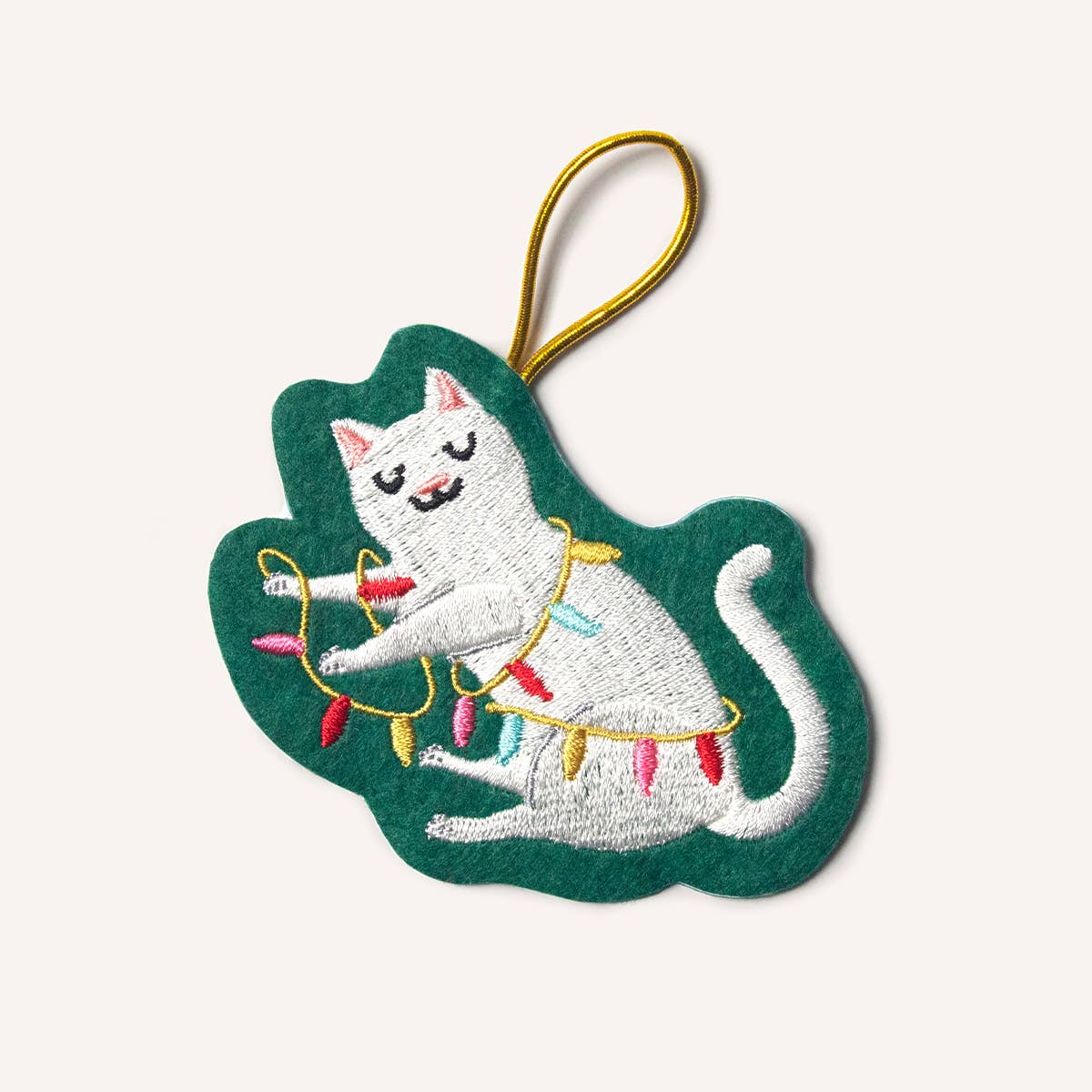 Embroidered Ornament; Tangled Cat