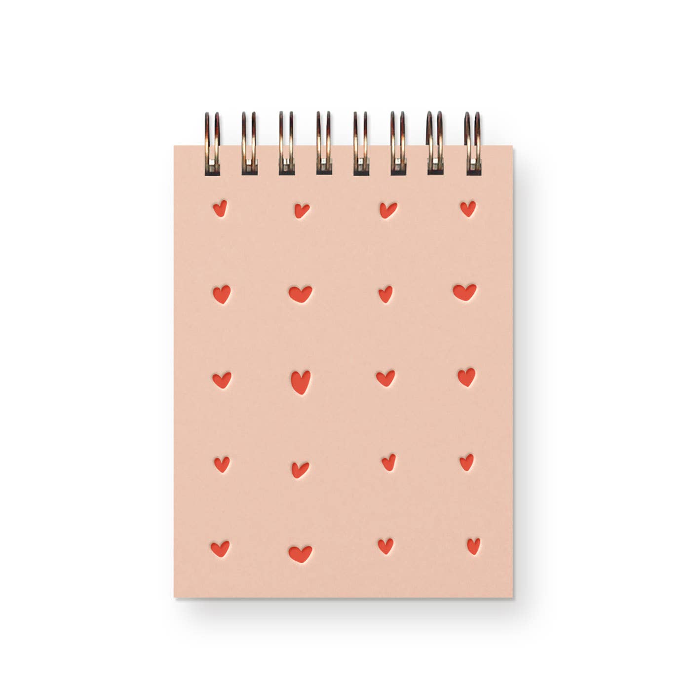 Mini Jotter Notebook; Heart Grid (Pink)