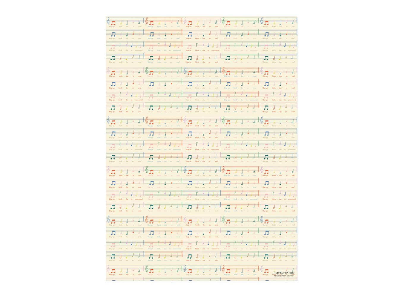 Birthday Song Birthday Wrapping Paper: Flat Sheets