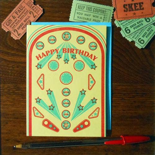 Birthday Card; Retro Pinball