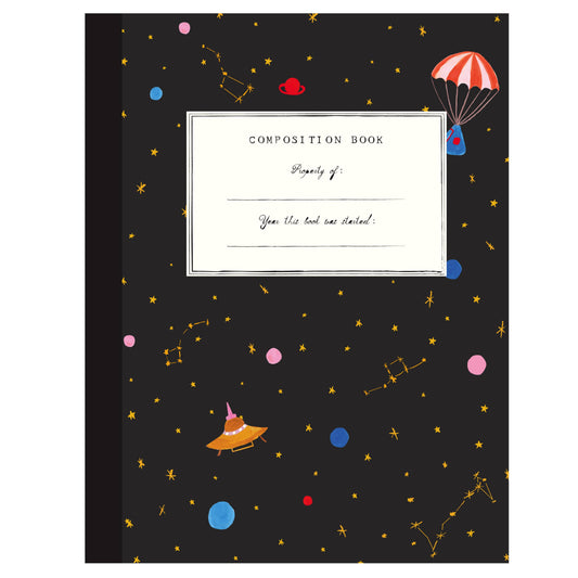 Composition Book; Outer Space (Black) by Mr. Boddington's Studio