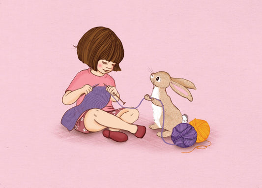 Belle & Boo Ltd Postcard; Knit One Purl One (Vintage Colors)