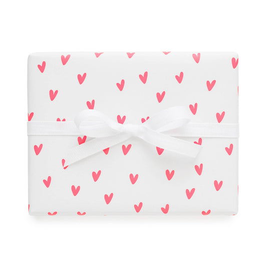 Wrapping Paper Roll; Neon Pink Heart