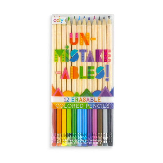 Ooly Erasable Colored Pencils; Un-Mistake-Ables! (Set of 12)