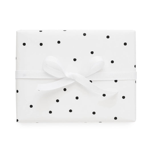 Wrapping Paper Roll; Black Scatter Dot