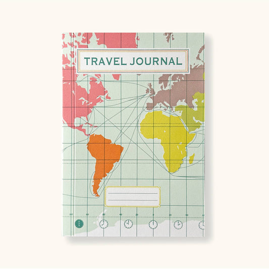 Travel Journal; World Map By Sukie (Light Blue)