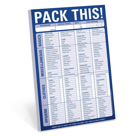 Notepad; Pack This! (Blue, 60 Sheets)