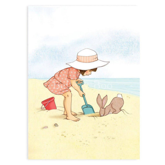 Belle & Boo Ltd Postcard; Seaside & Sandcastles (Vintage Colors)