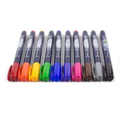 Tombow Fudenosuke Colors Calligraphy Brush Pens (10 Colors)