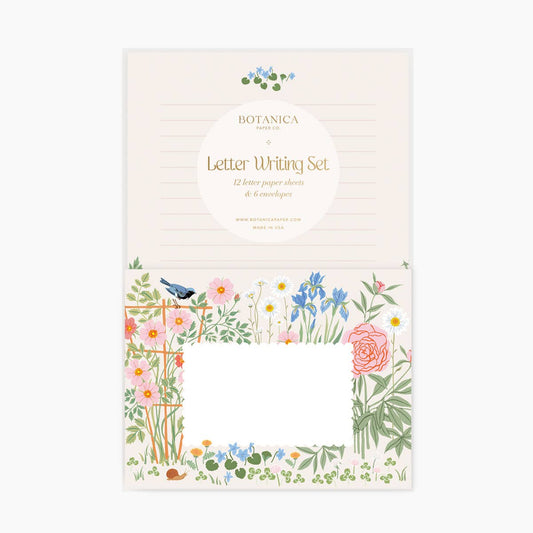 Letter Writing Set; Garden By Botanica Paper Co. (12 Letters + 6 Envelopes)