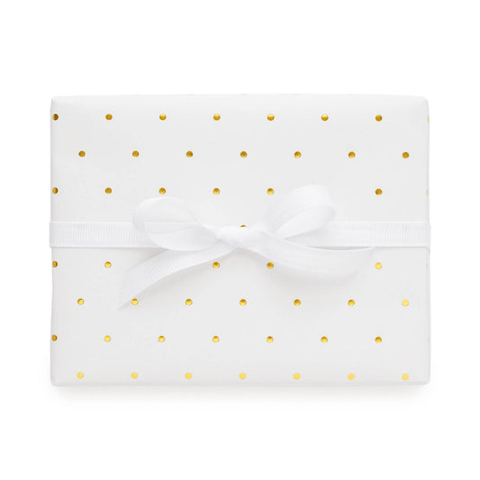 Gold Swiss Dot, Wrapping Paper Roll