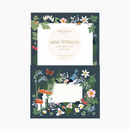 Letter Writing Set; Woodland By Botanica Paper Co. (12 Letters + 6 Envelopes)