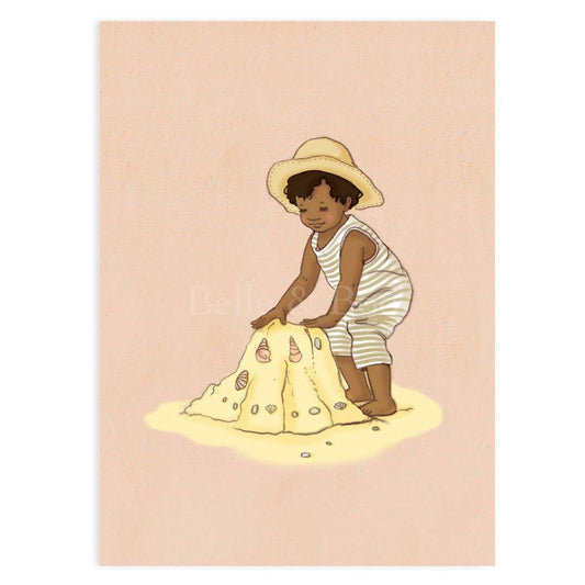 Belle & Boo Ltd Postcard; My Sandcastle (Vintage Colors)