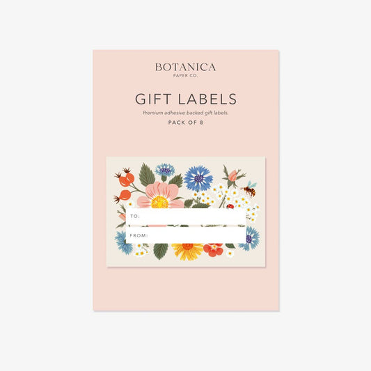 Gift Label Pack; Botanist (Pack of 8) By Botanica Paper Co.