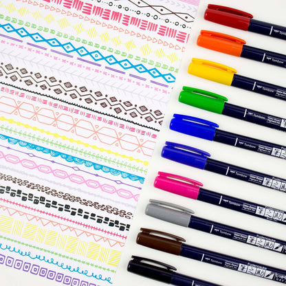 Tombow Fudenosuke Colors Calligraphy Brush Pens (10 Colors)