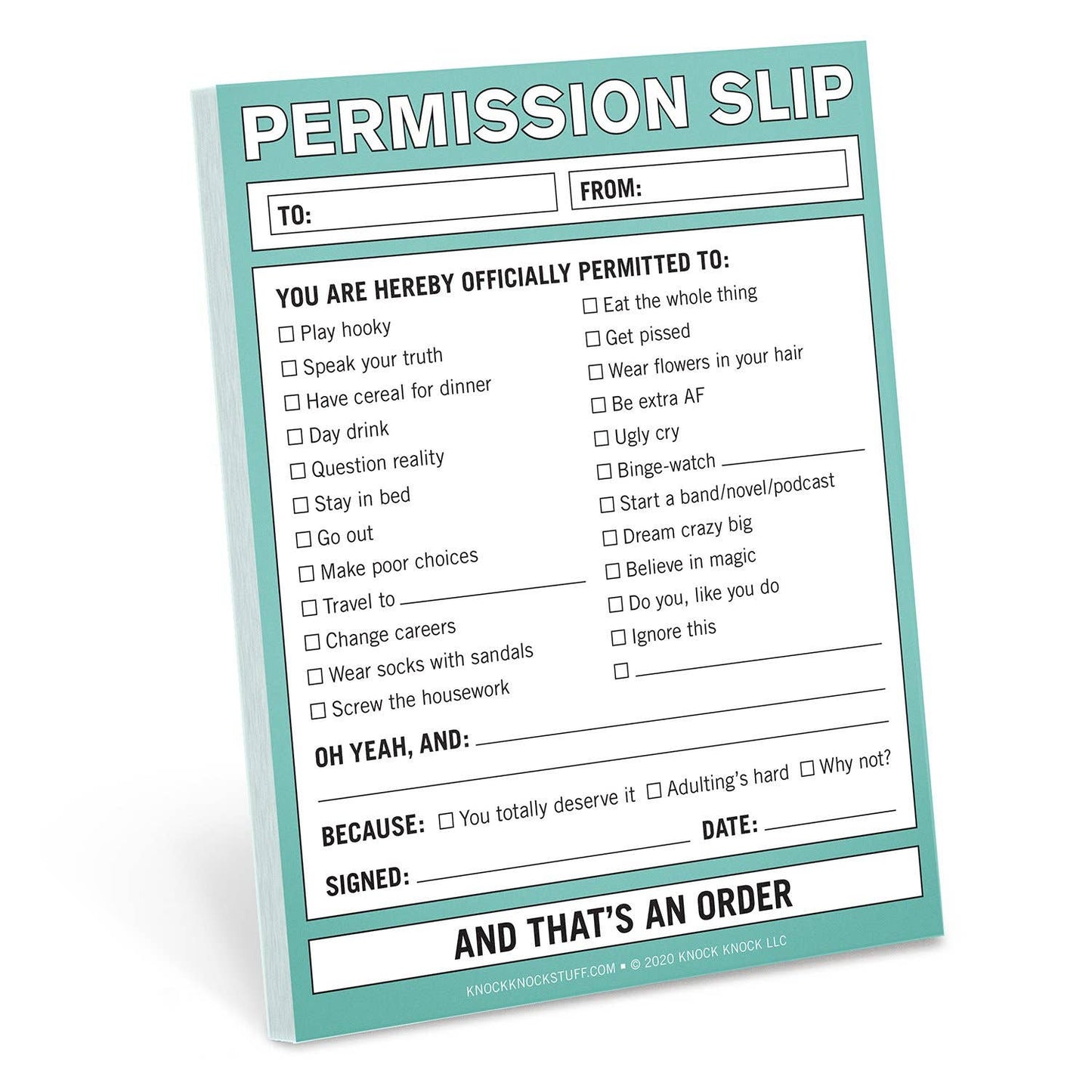 Nifty Notepad; Permission Slip (Green, 50 Sheets)