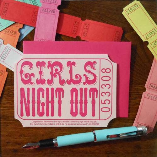 Bachelorette Card; Girls Night Out Ticket
