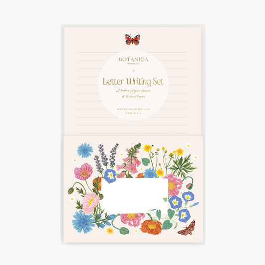Letter Writing Set; Prairie By Botanica Paper Co. (12 Letters + 6 Envelopes)